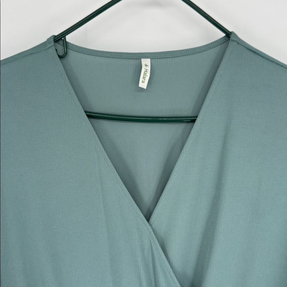 NWT HALARA- V NECK SHORT SLEEVE SIDE POCKET-WIDE LEG FLOWY JUMPSUIT size L - Picture 11 of 12